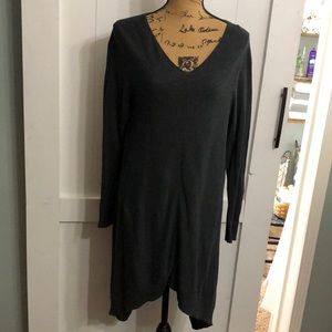 Lane Bryant 18/29 long shirt dress tunic cotton rayon blend soft dark gray